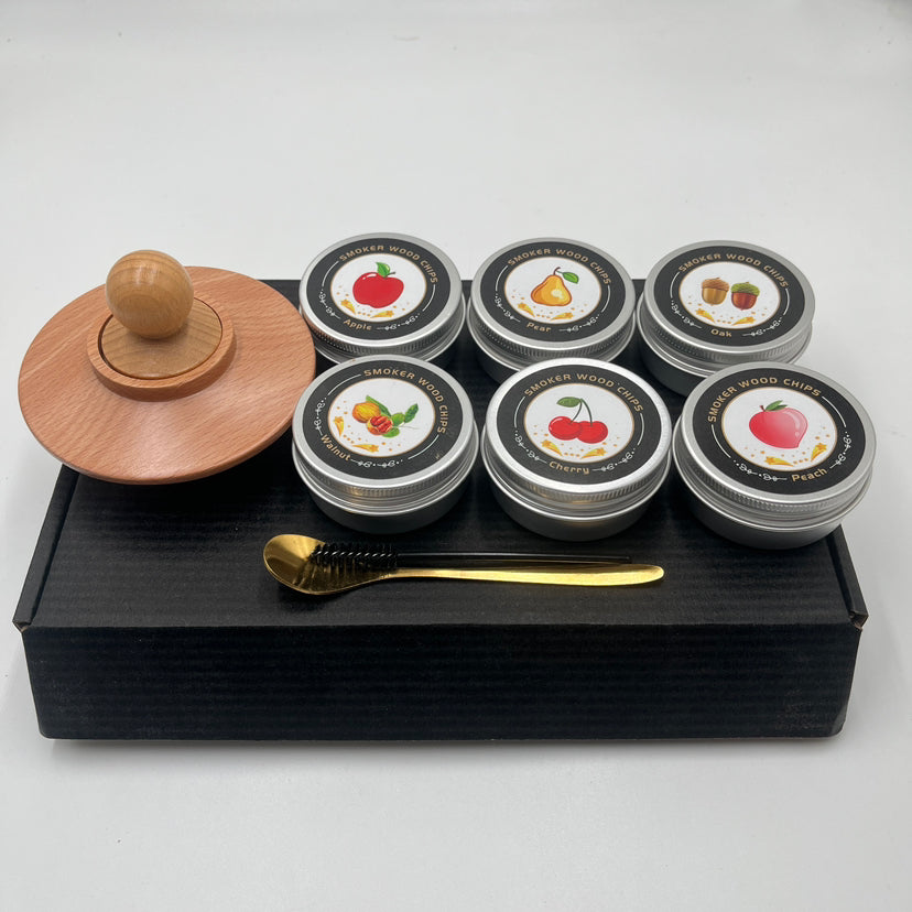 Cocktail Wood Smoker Hexagonal Round Saucer Bar Kitchen Smoking Tools Smoking Wood Cover 6pcs