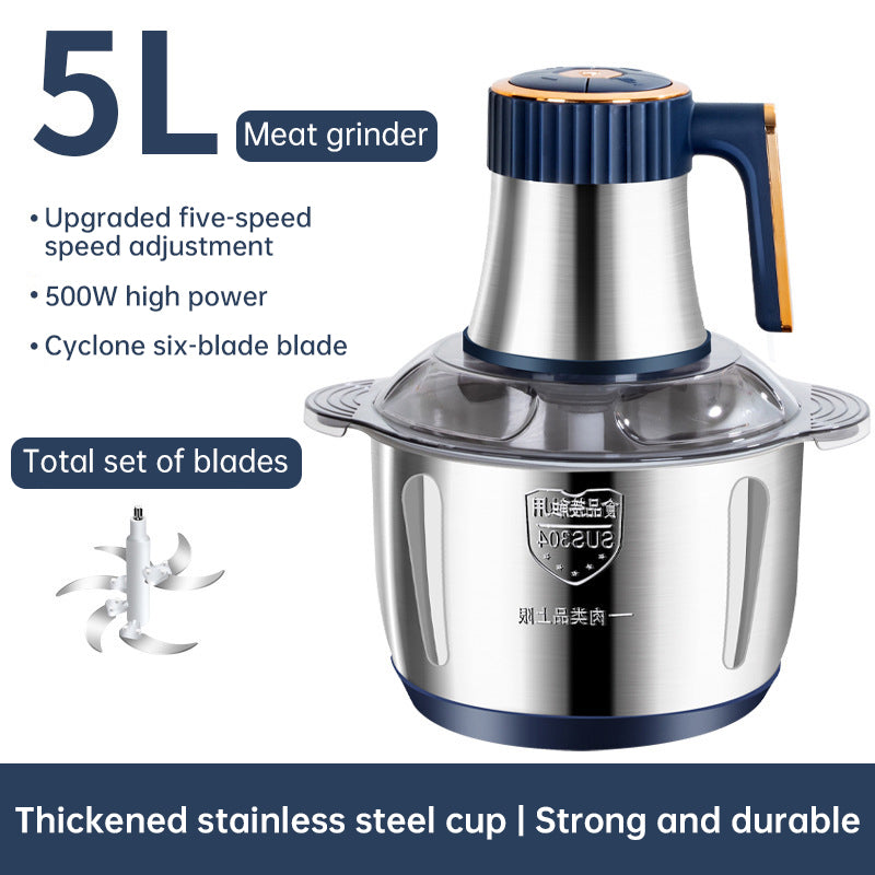 Copy of Electric Meat Grinders, 5L Food Processor, Stainless Steel Multifunctional Vegetable Slicer, Kitchen Chopper & Mixer