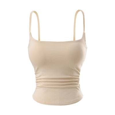 Chest cushion pleated camisole vest