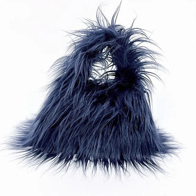 Fashion Faux Fur Women Shoulder Bags Y2K Korean Fashion Plush Handbags Luxury Tote Soft Warm Winter Hairy Purse