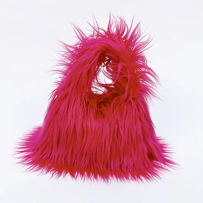 Fashion Faux Fur Women Shoulder Bags Y2K Korean Fashion Plush Handbags Luxury Tote Soft Warm Winter Hairy Purse