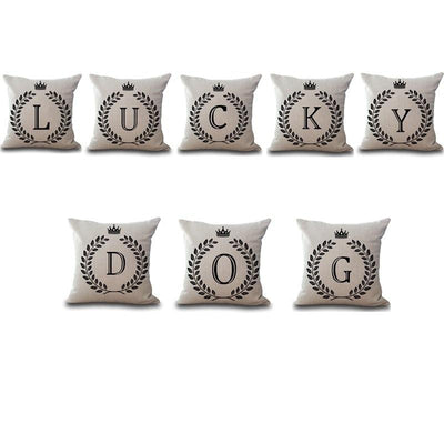 1Pcs Crown Letter 43*43cm Cotton Linen Throw Pillow Cushion Cover Car Home Decoration Sofa Decor Decorative Pillowcase 40166