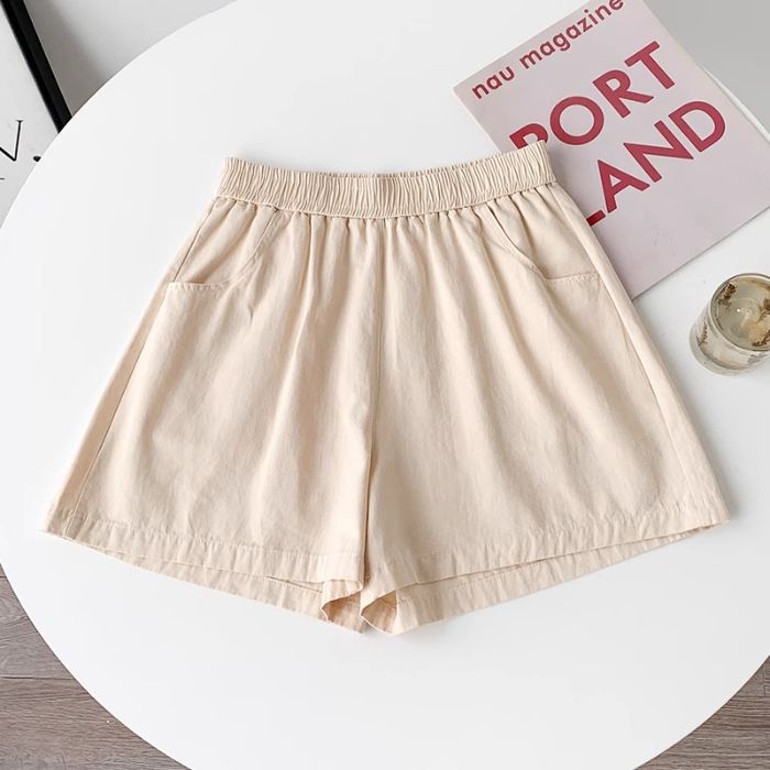 Casual Sports Shorts for Women Loose High-Waist Straight Leg A-Line Wide-Leg Three-Quarter Pants