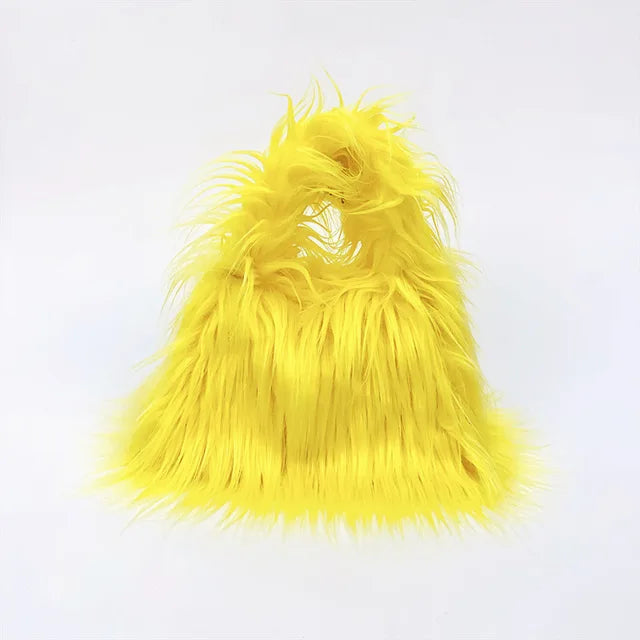 Fashion Faux Fur Women Shoulder Bags Y2K Korean Fashion Plush Handbags Luxury Tote Soft Warm Winter Hairy Purse