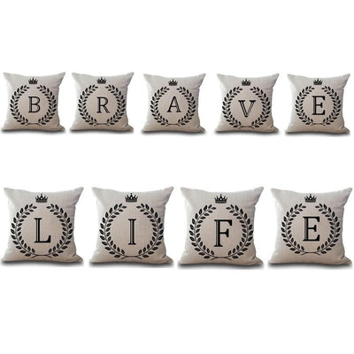 1Pcs Crown Letter 43*43cm Cotton Linen Throw Pillow Cushion Cover Car Home Decoration Sofa Decor Decorative Pillowcase 40166
