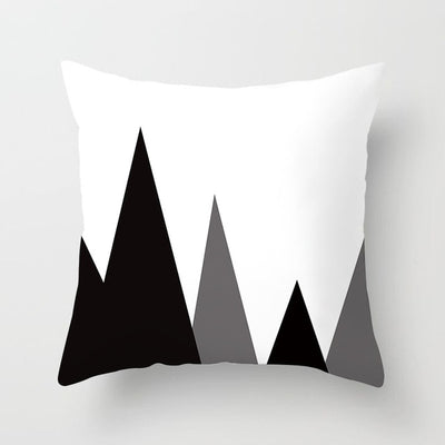Geometric Cushion Cover Black and White Polyester Throw Pillow Case Striped Dotted Grid Triangular Geometric Art Cushion Cover