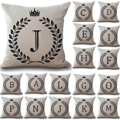 1Pcs Crown Letter 43*43cm Cotton Linen Throw Pillow Cushion Cover Car Home Decoration Sofa Decor Decorative Pillowcase 40166