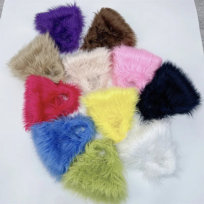 Fashion Faux Fur Women Shoulder Bags Y2K Korean Fashion Plush Handbags Luxury Tote Soft Warm Winter Hairy Purse