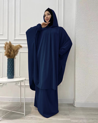 Flared Solid Color Long Robe Set Dress