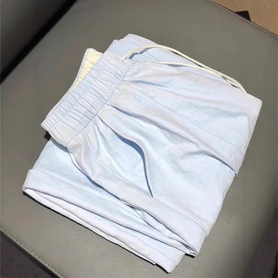 Creamy Wind Casual Cloud Pants Women Loose High Waist Drawstring Wide Leg Trousers Straight Floor-Length Pants
