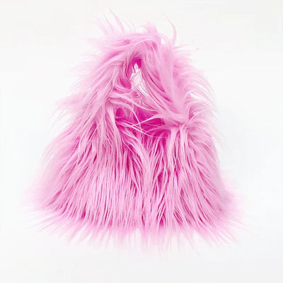 Fashion Faux Fur Women Shoulder Bags Y2K Korean Fashion Plush Handbags Luxury Tote Soft Warm Winter Hairy Purse