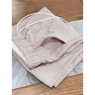 Creamy Wind Casual Cloud Pants Women Loose High Waist Drawstring Wide Leg Trousers Straight Floor-Length Pants