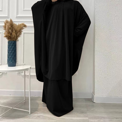 Flared Solid Color Long Robe Set Dress