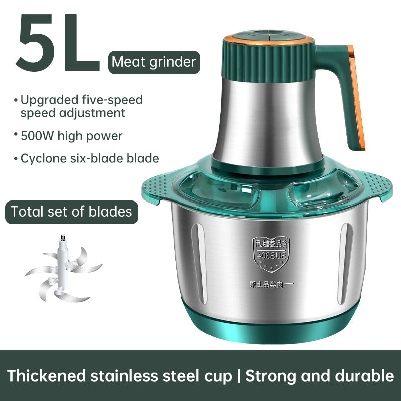 Copy of Electric Meat Grinders, 5L Food Processor, Stainless Steel Multifunctional Vegetable Slicer, Kitchen Chopper & Mixer