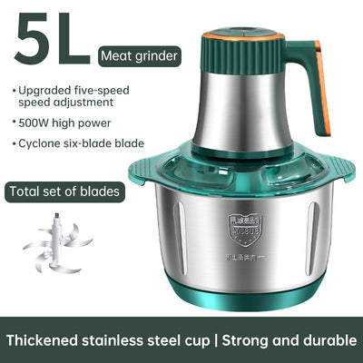 Copy of Electric Meat Grinders, 5L Food Processor, Stainless Steel Multifunctional Vegetable Slicer, Kitchen Chopper & Mixer