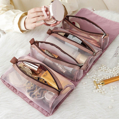 Detachable Cosmetic Bag Portable Large Capacity 4 in 1 Makeup Bags Portable Folding Travel Cosmetics Storage Toiletry Bag